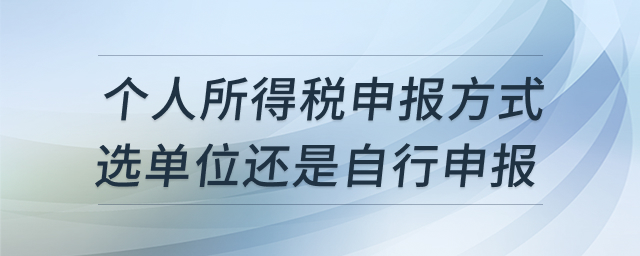 个人所得税申报方式